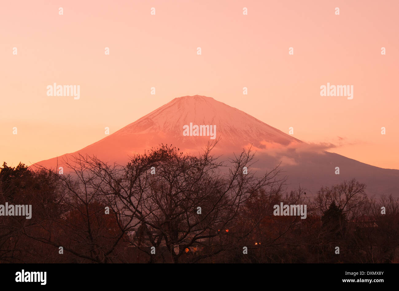 Fuji mountain dans la soirée Banque D'Images