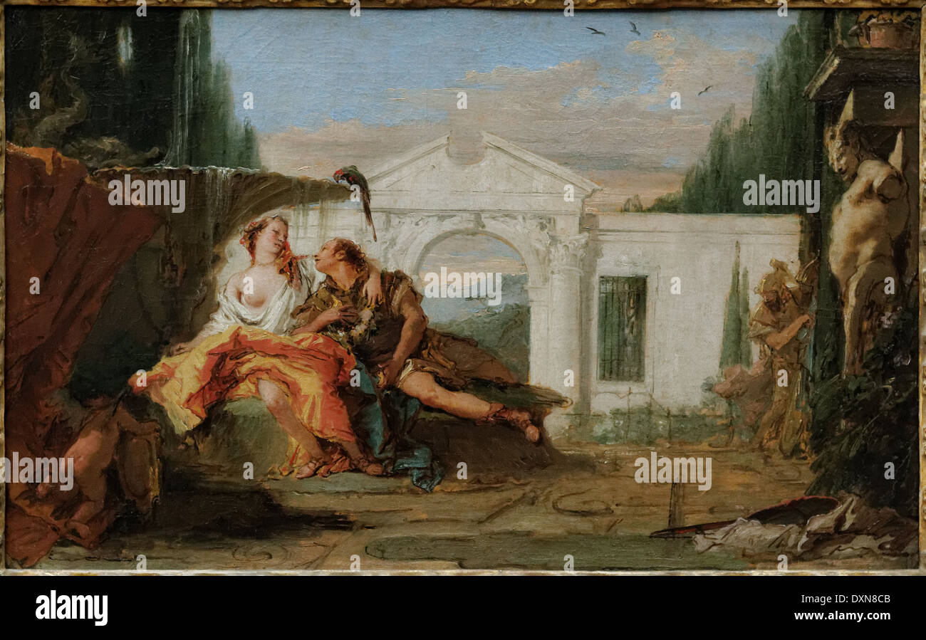 Giovanni Battista Tiepolo - Rinaldo et Armida surpris dans le jardin magique de Armida - XVIII ème siècle - École italienne - Gem Banque D'Images