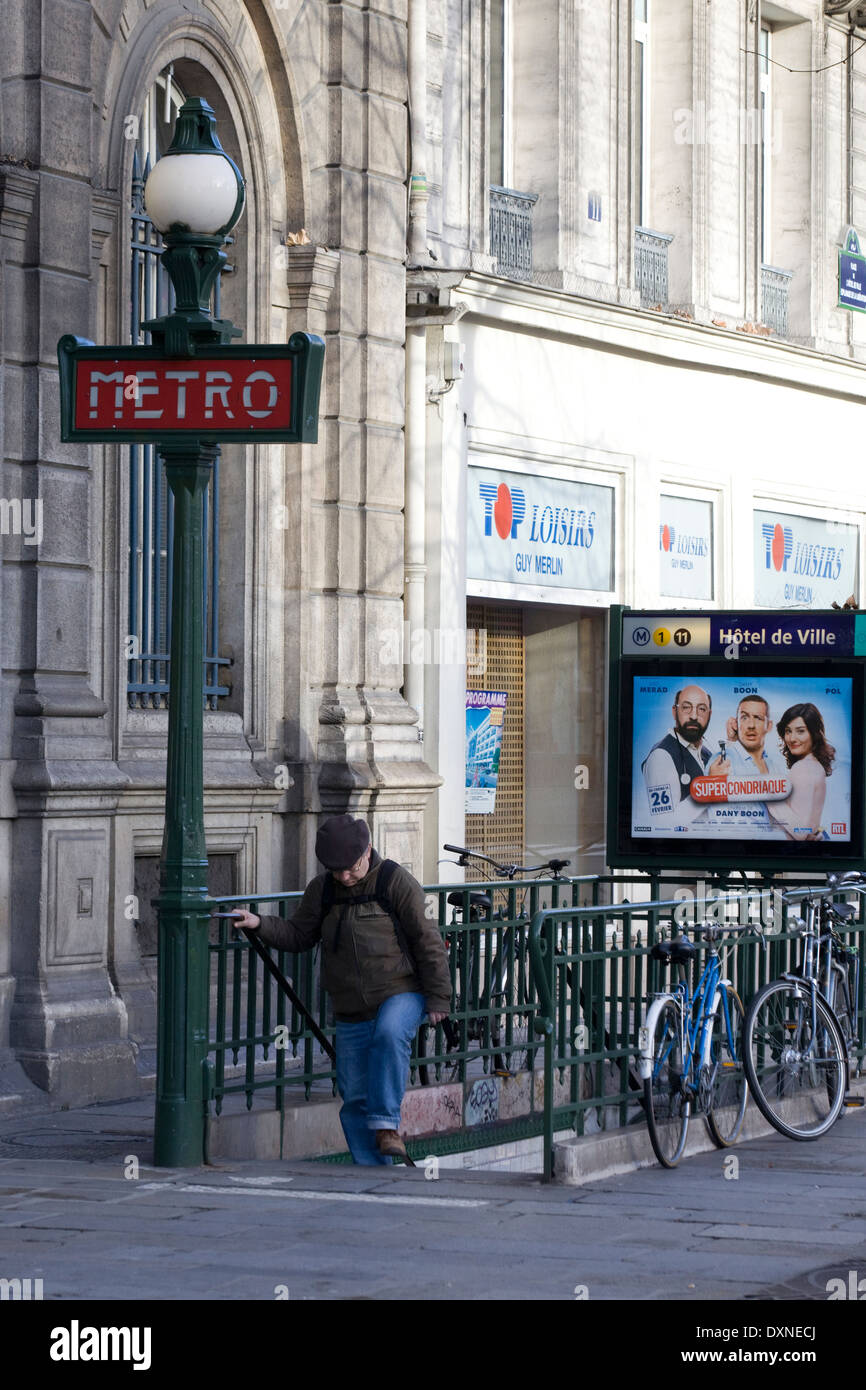 Le métro de Paris France Banque D'Images