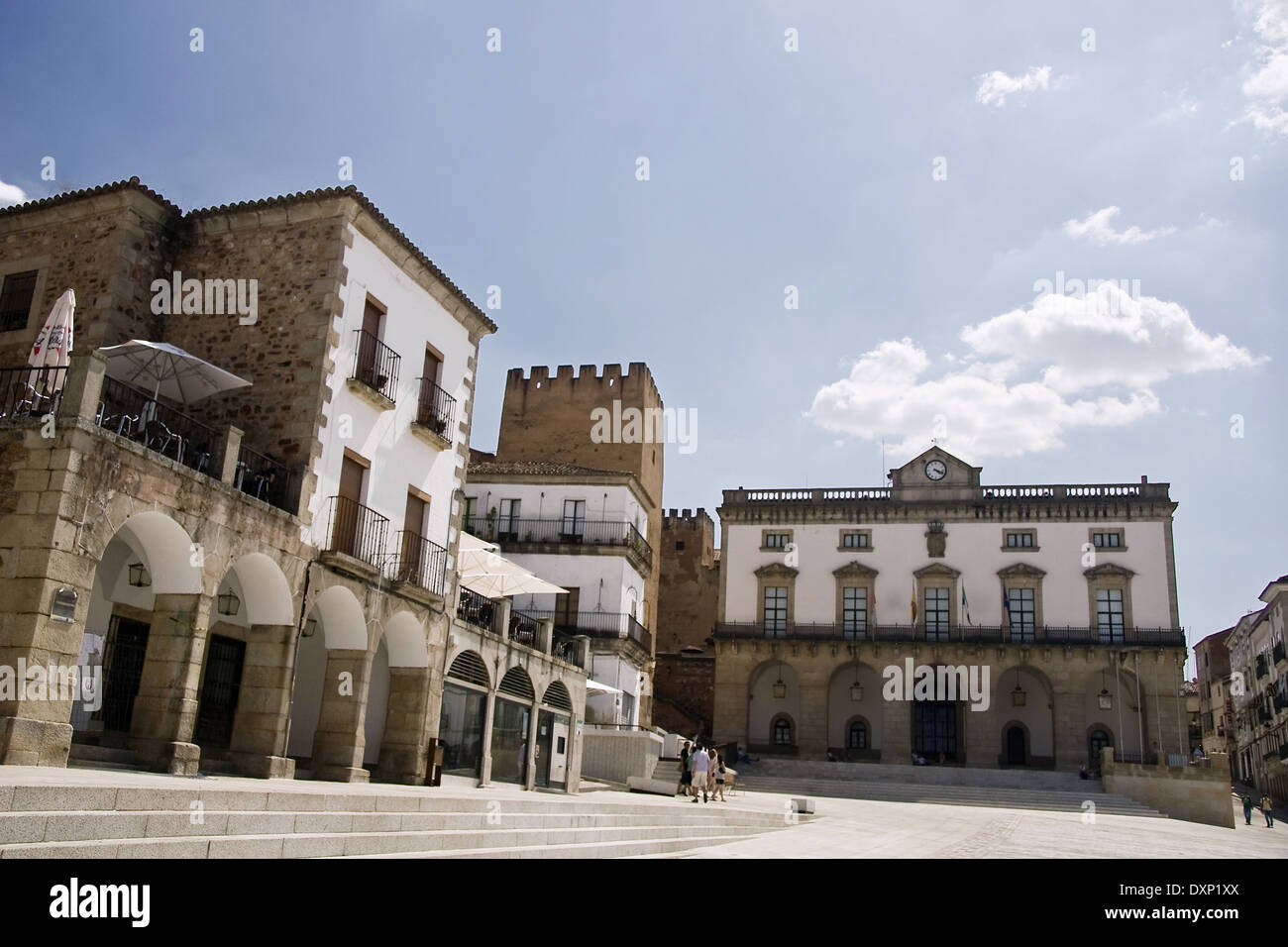 La place principale de la vieille ville, Caceres Banque D'Images