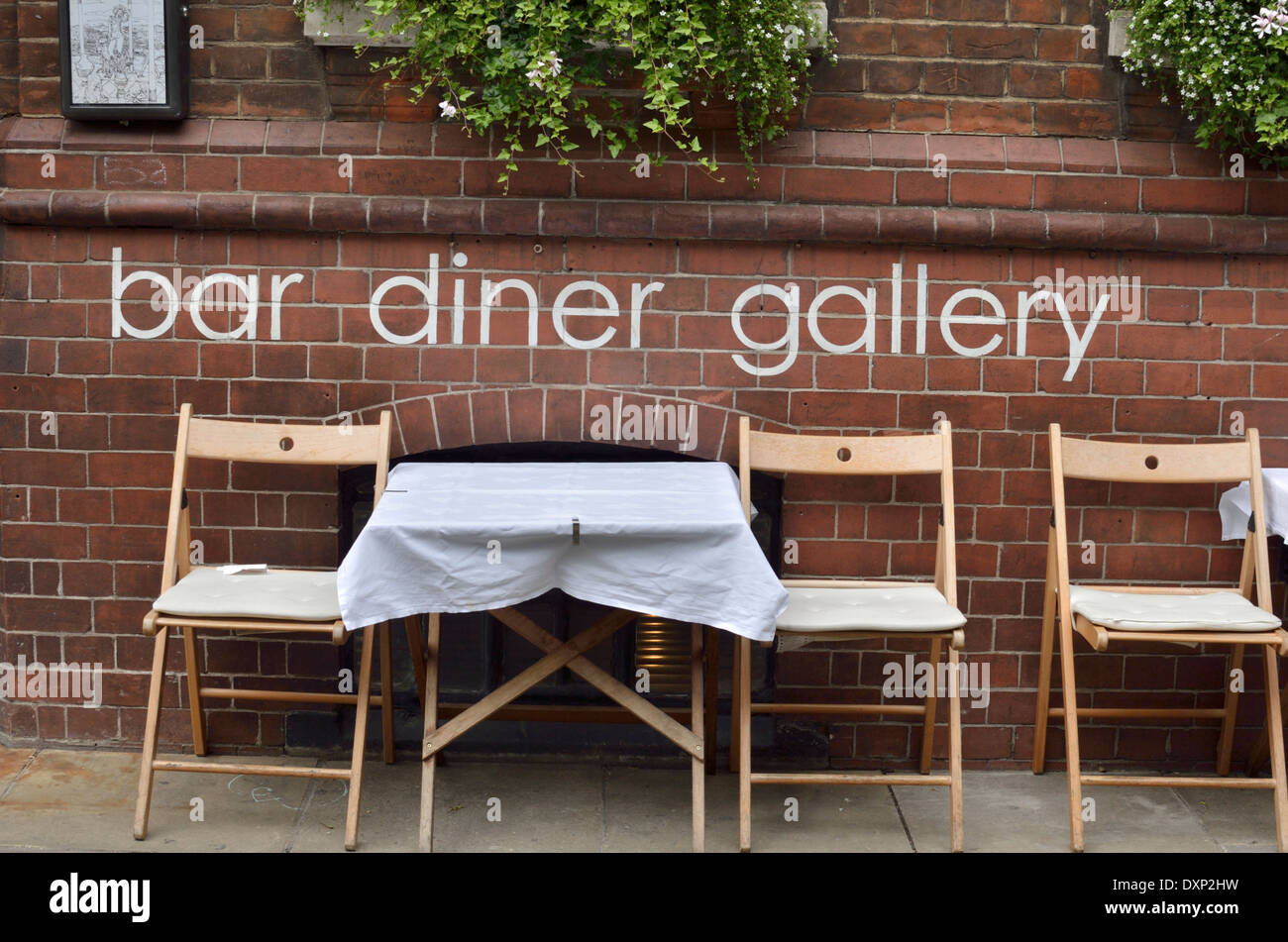 Diner Bar gallery, arrondissement, Londres, Royaume-Uni. Banque D'Images
