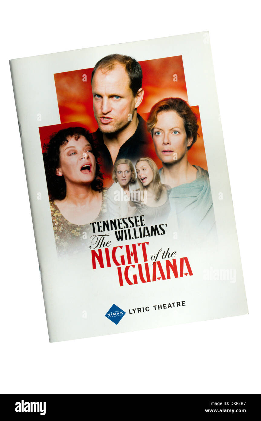Programme pour la production 2005 de la nuit de l'Iguane de Tennessee Williams au théâtre lyrique. Banque D'Images