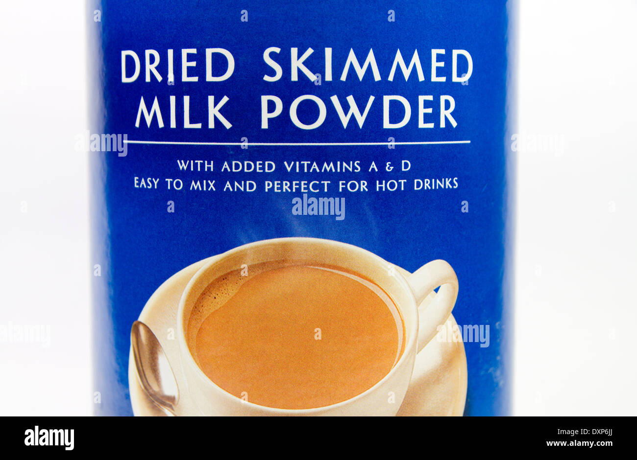 Lait écrémé en poudre. Banque D'Images