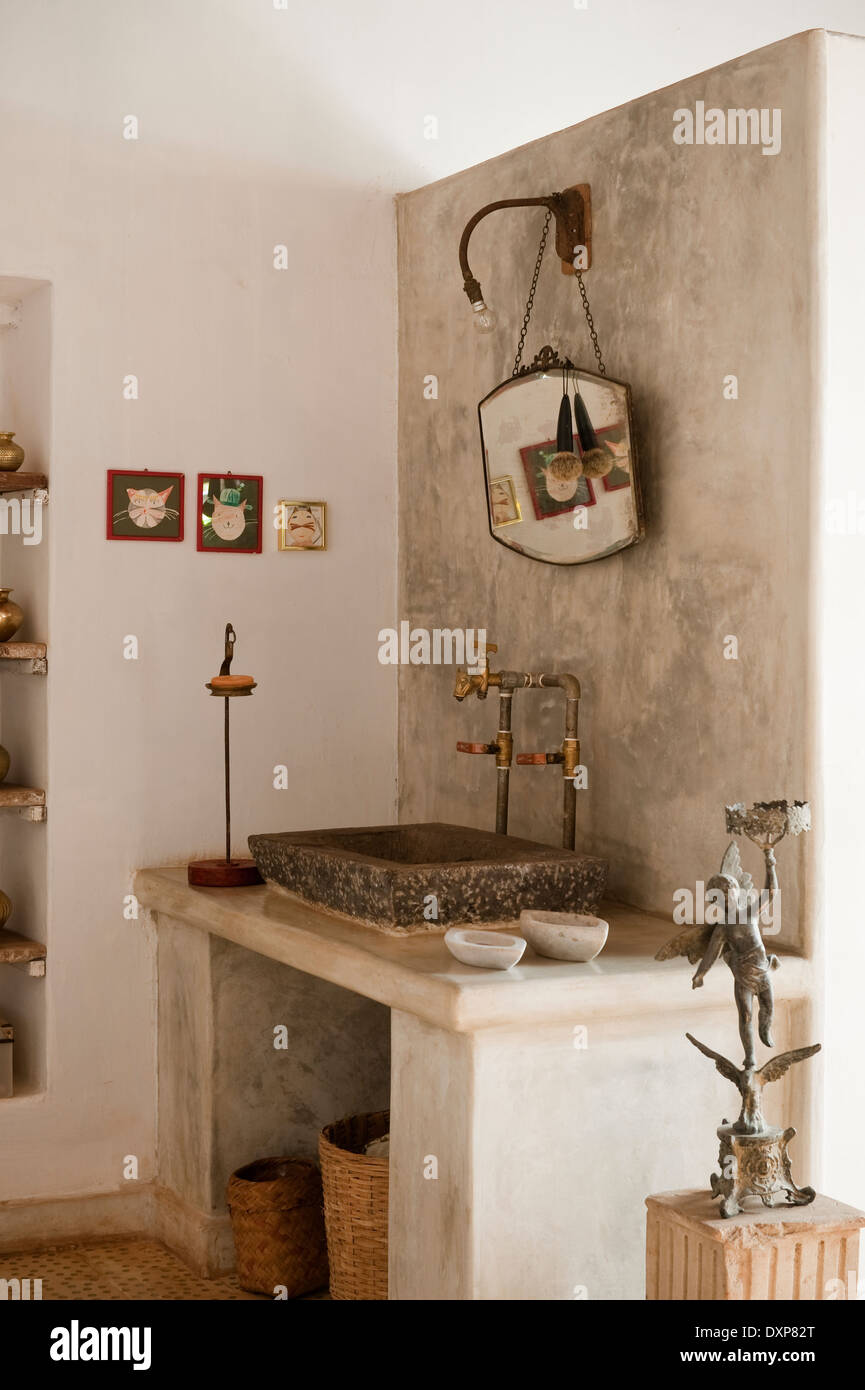 Salle de bains moderne l'intérieur à l'état de Goa Banque D'Images