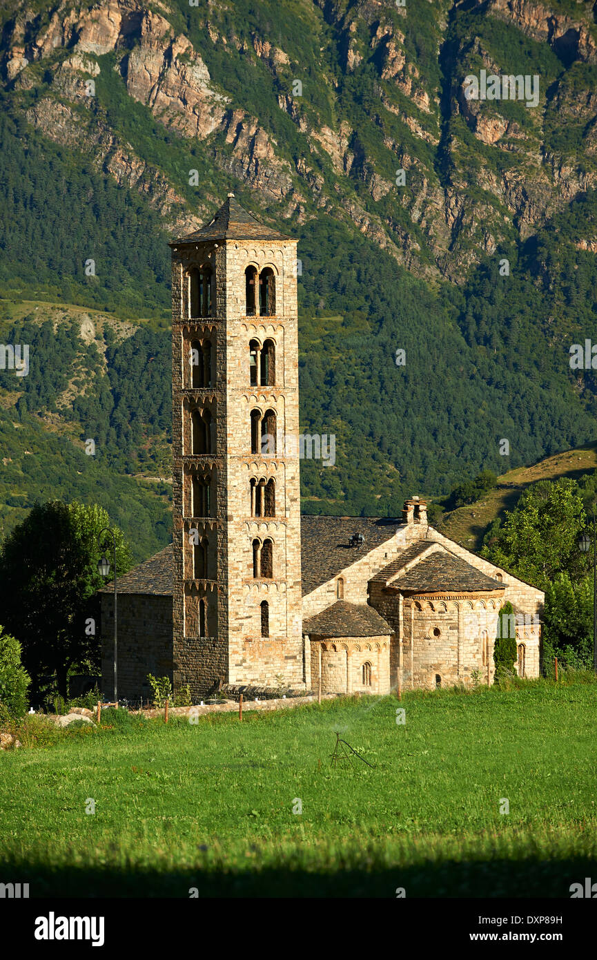 Le douzième siècle église romane de Saint Climent à Taull, Vall de Boi, Espagne. Site du patrimoine mondial de l'UNESCO Banque D'Images