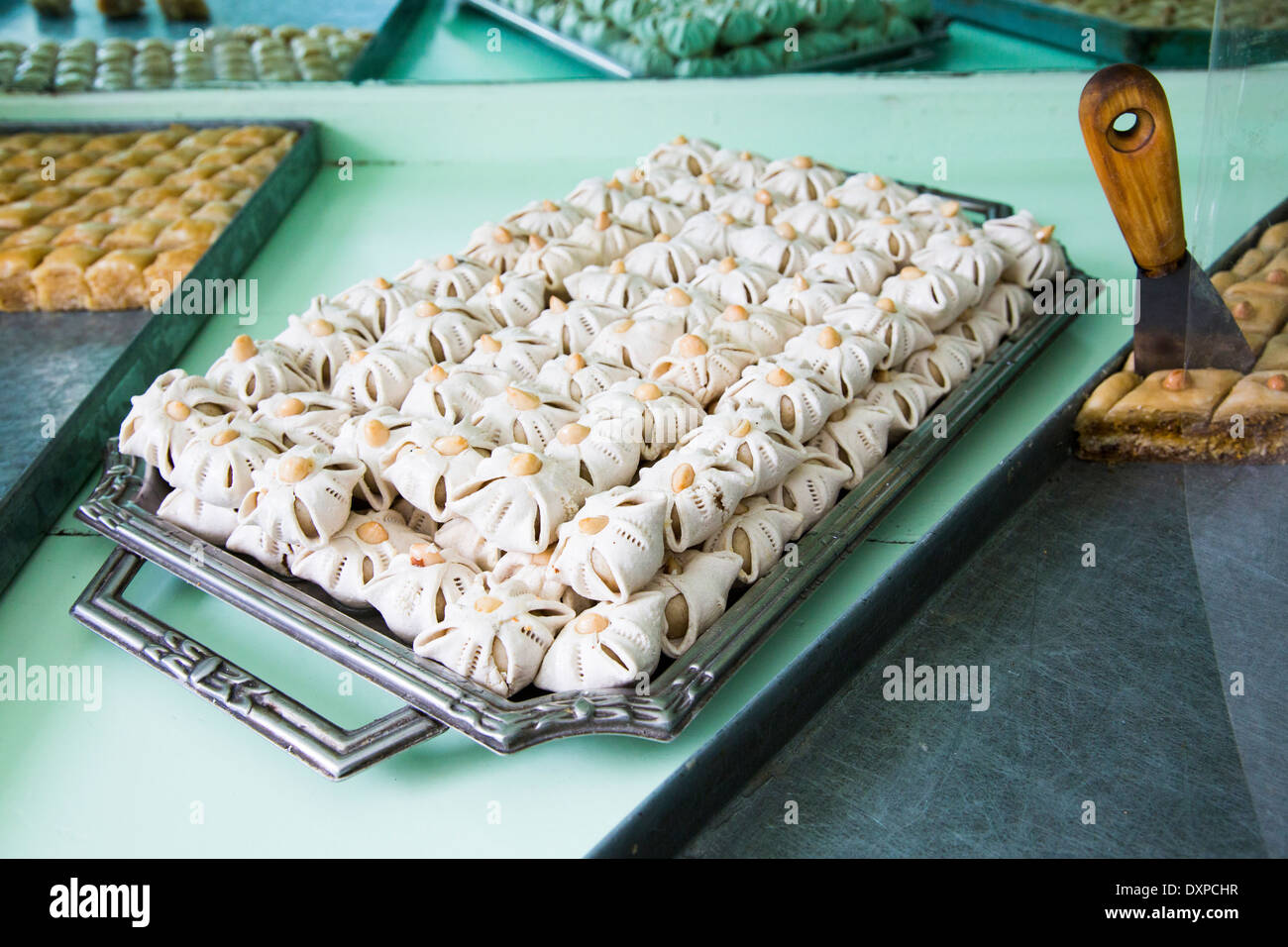 Segni pâtisserie à Kairouan, Tunisie Banque D'Images