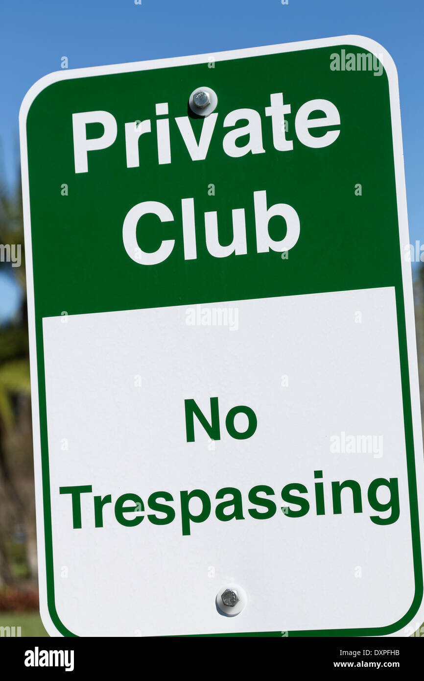 Club privé, aucun signe d'intrusion Banque D'Images