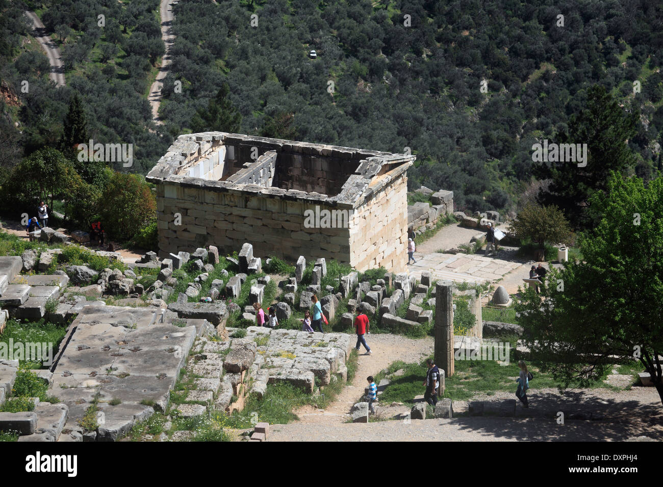 Fokida Grèce Mont Parnasse Delphes le trésor des Athéniens Banque D'Images