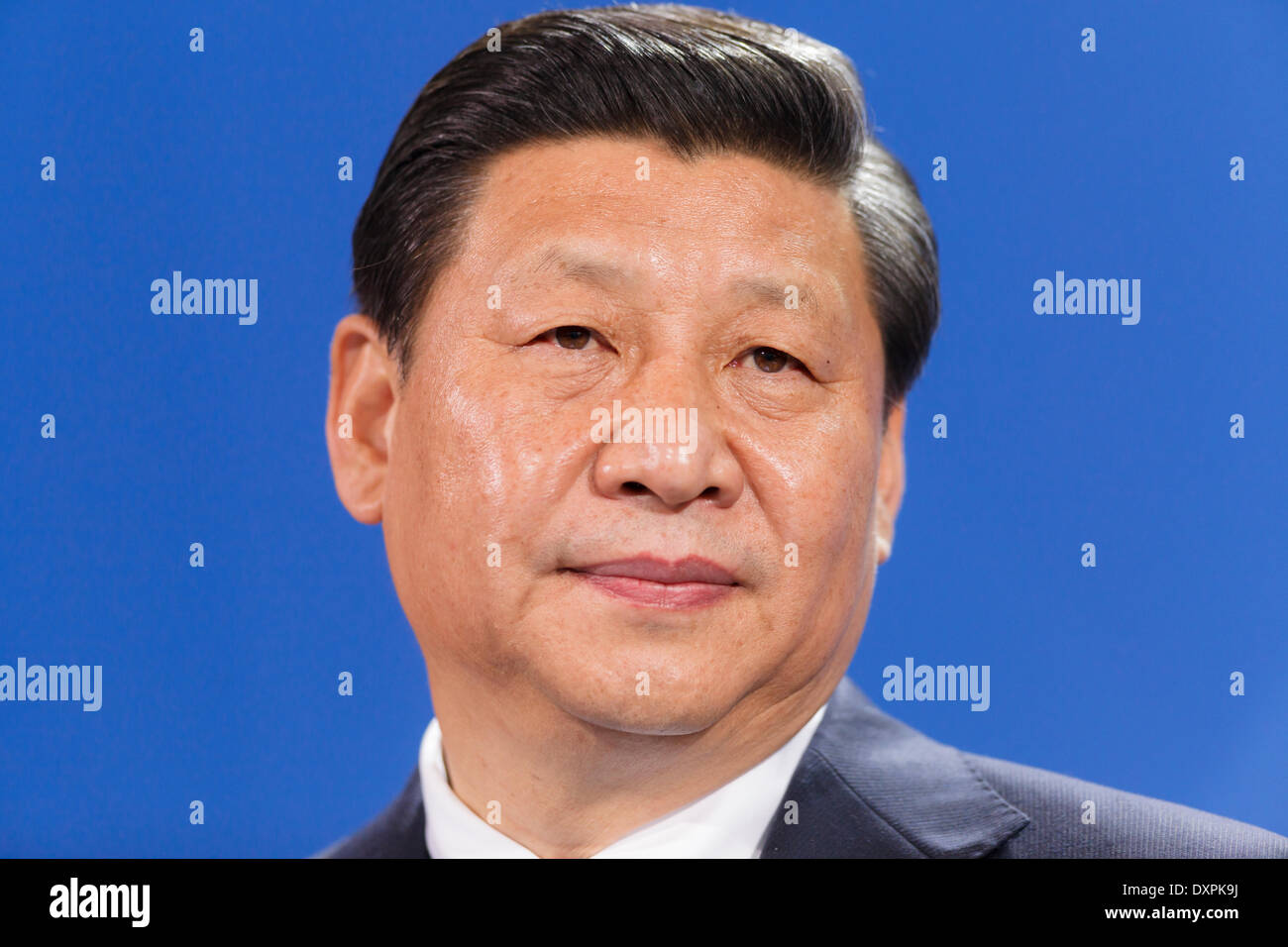 Berlin, Allemagne. Mars 28th, 2014. Conférence de presse commune du président chinois Xi Jinping par la chancelière allemande, Angela Merkel à la chancellerie à Berlin. / Photo : Xi Jinping, président de la Chine. Credit : Reynaldo Chaib Paganelli/Alamy Live News Banque D'Images