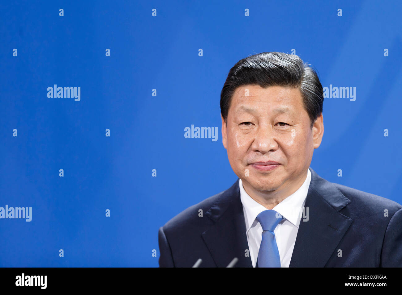 Berlin, Allemagne. Mars 28th, 2014. Conférence de presse commune du président chinois Xi Jinping par la chancelière allemande, Angela Merkel à la chancellerie à Berlin. / Photo : Xi Jinping, président de la Chine. Credit : Reynaldo Chaib Paganelli/Alamy Live News Banque D'Images