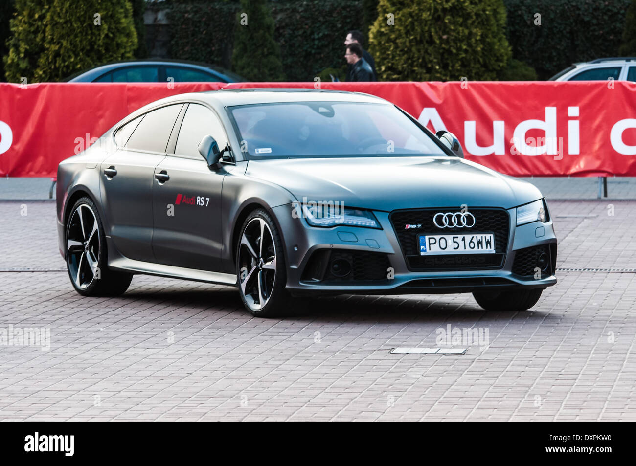Poznan, Pologne. Mar 27, 2014. Poznan Motor Show est le plus grand événement juste en Pologne, l'industrie automobile, organisé chaque année par la foire internationale. Sur la photo Audi RS7. Credit : Lukas Juszczak/Alamy Live News Banque D'Images