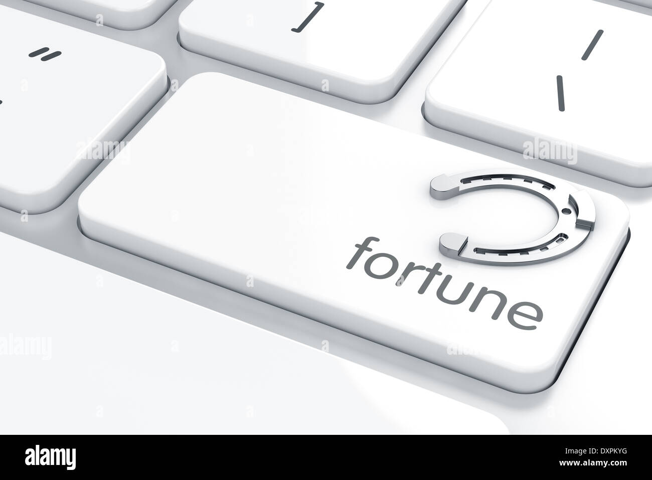 Fer à cheval sur le clavier bouton Fortune avec soft focus Photo Stock -  Alamy