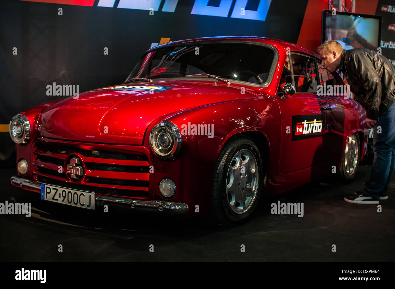 Poznan, Pologne. Mar 27, 2014. Poznan Motor Show est le plus grand événement juste en Pologne, l'industrie automobile, organisé chaque année par la foire internationale. Sur l'image FSM Syrena V8. Credit : Lukas Juszczak/Alamy Live News Banque D'Images