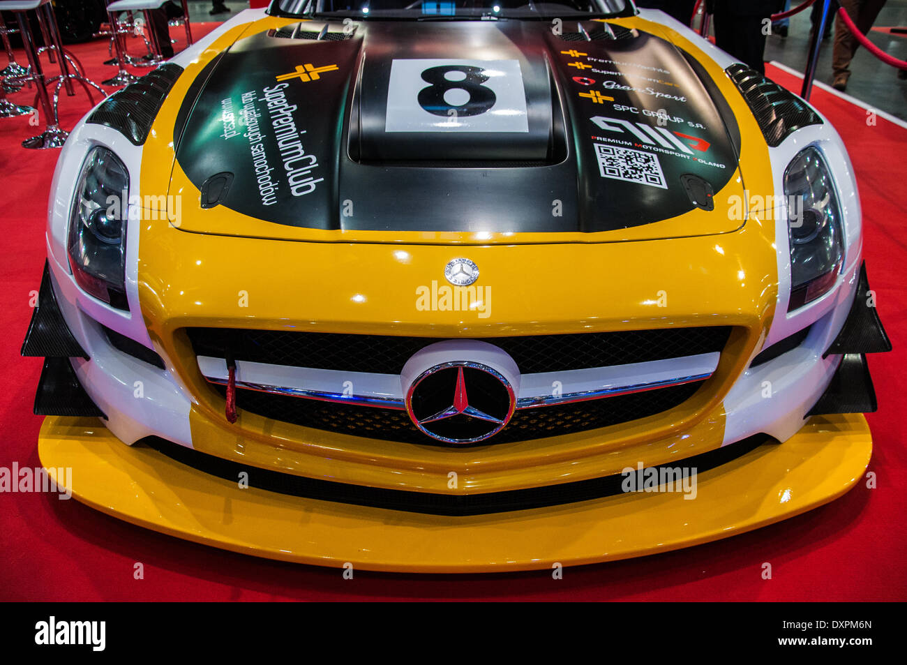 Poznan, Pologne. Mar 27, 2014. Poznan Motor Show est le plus grand événement juste en Pologne, l'industrie automobile, organisé chaque année par la foire internationale. Sur la photo Mercedes SLS AMG GT3. Credit : Lukas Juszczak/Alamy Live News Banque D'Images