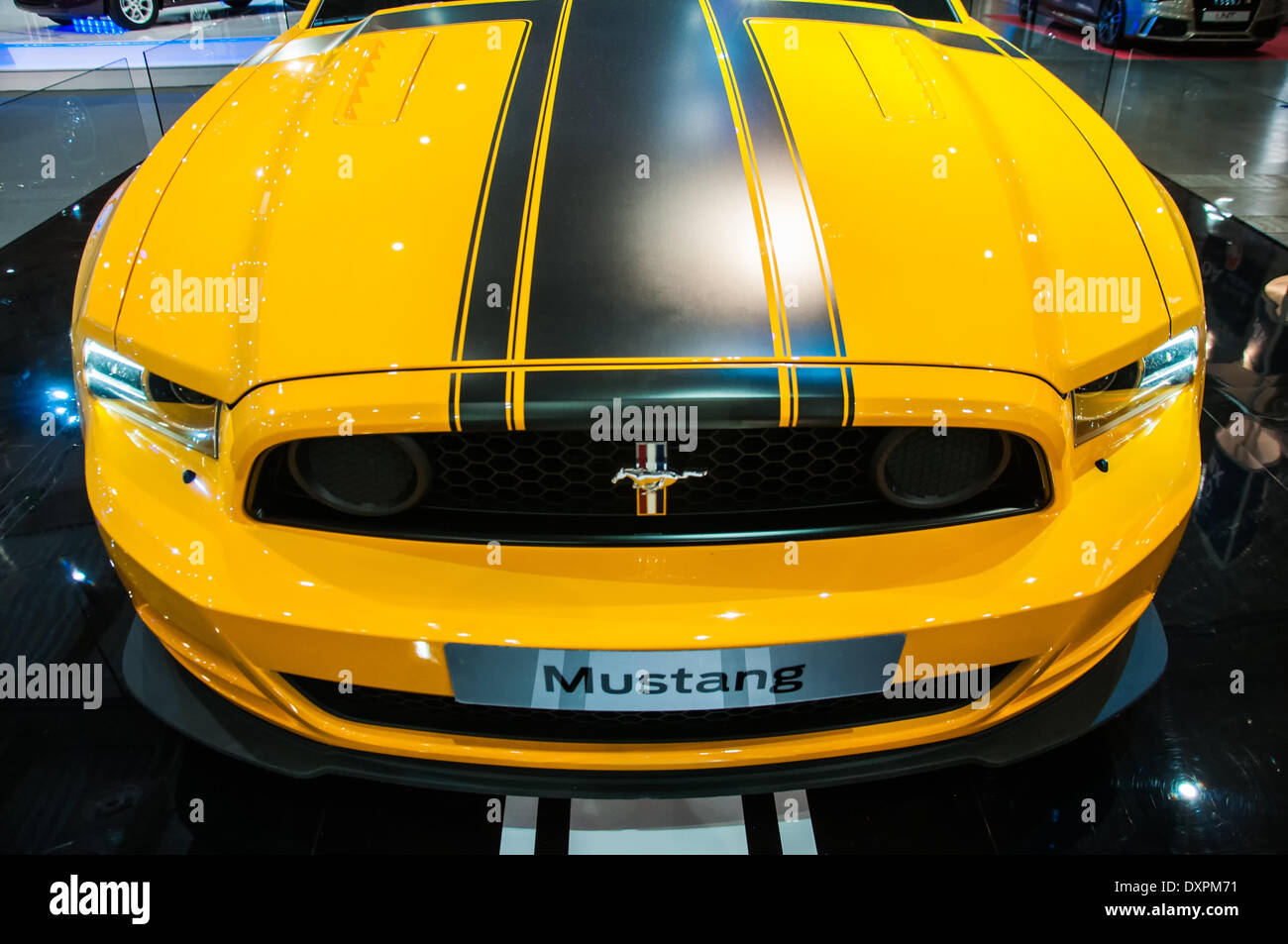 Poznan, Pologne. Mar 27, 2014. Poznan Motor Show est le plus grand événement juste en Pologne, l'industrie automobile, organisé chaque année par la foire internationale. Sur la photo Ford Mustang Boss 302. Credit : Lukas Juszczak/Alamy Live News Banque D'Images