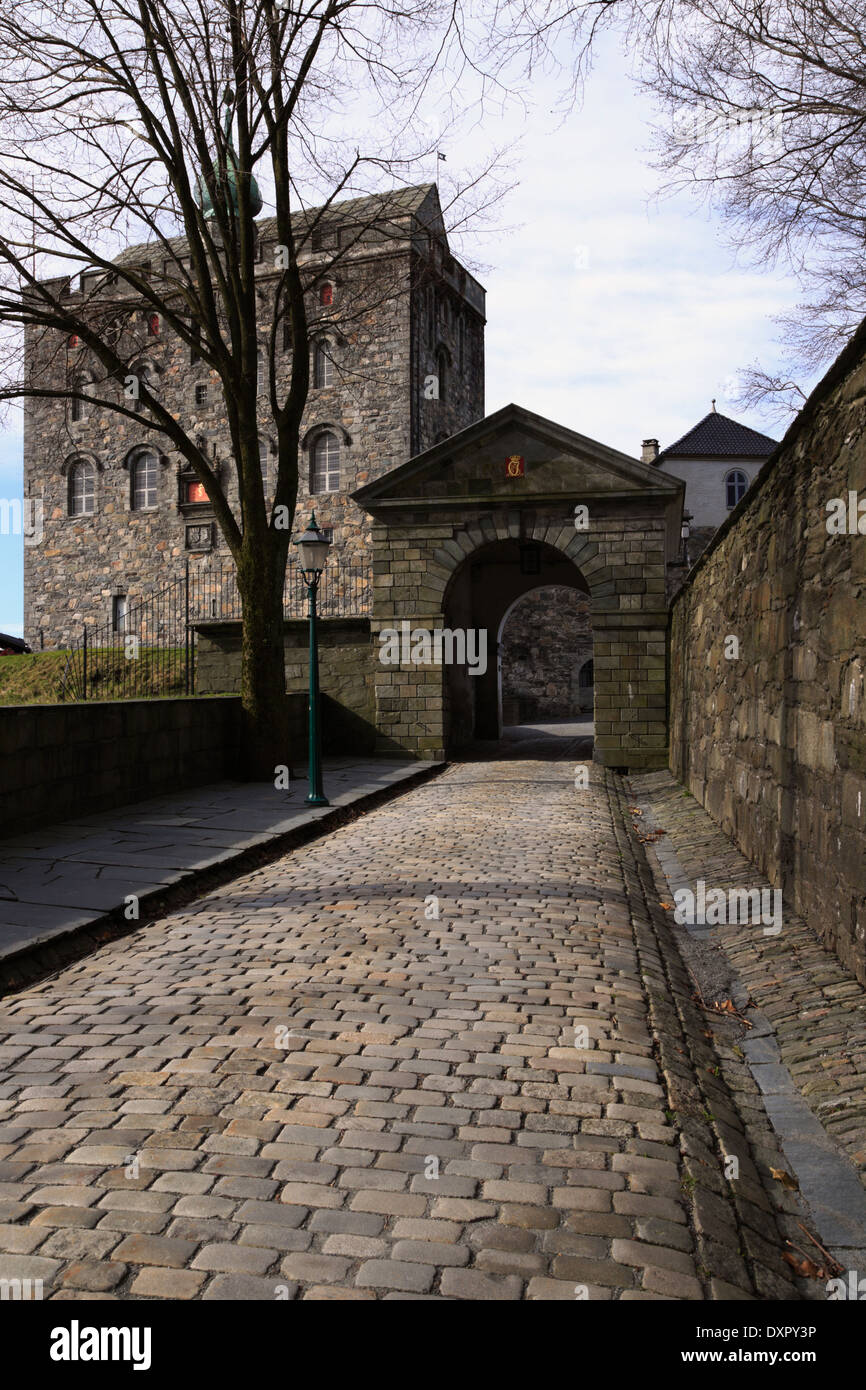 Entrée de Bergenhus festning à Bergen, Norvège Ville Banque D'Images