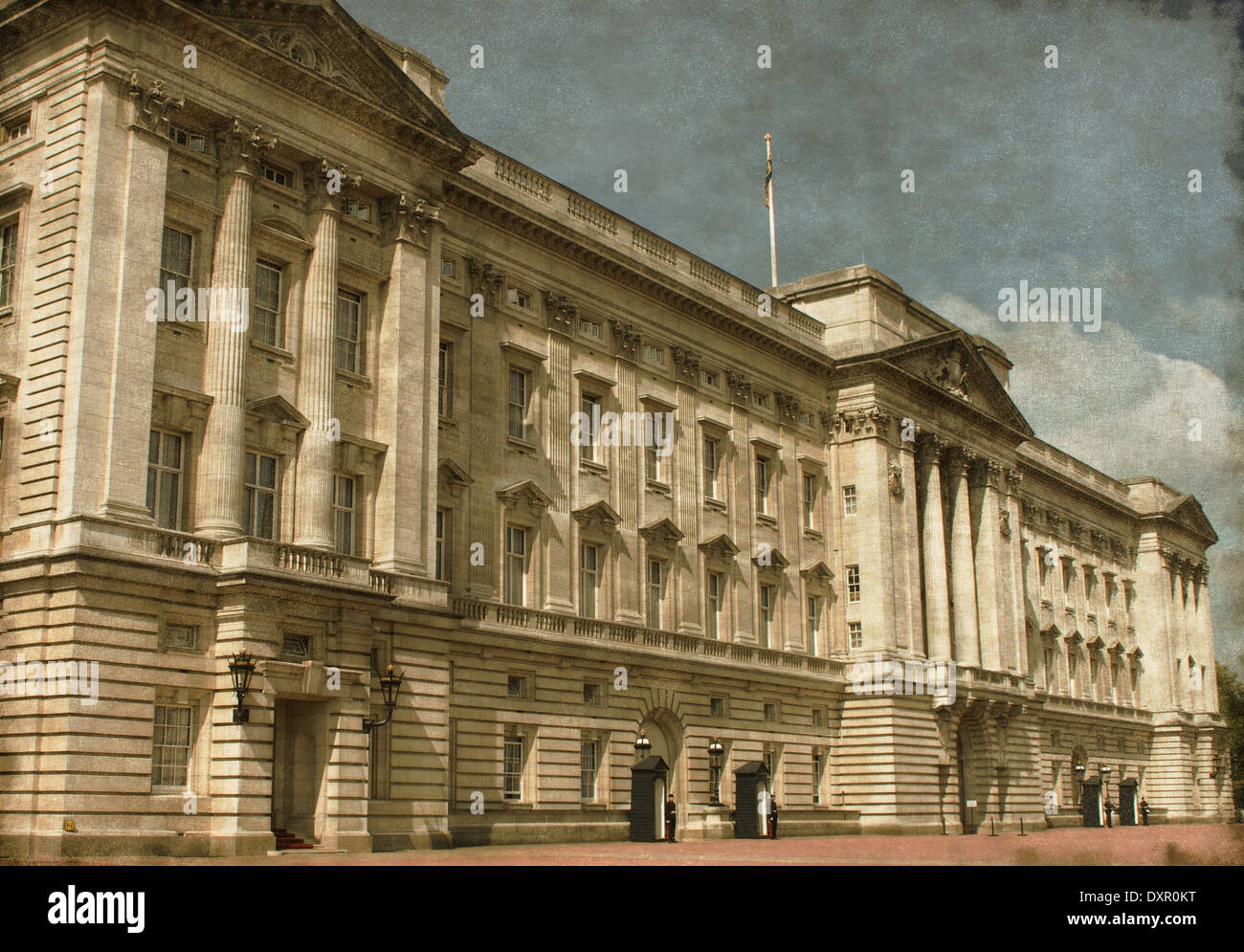 Image Vintage du palais de Buckingham à Londres, Royaume-Uni Banque D'Images