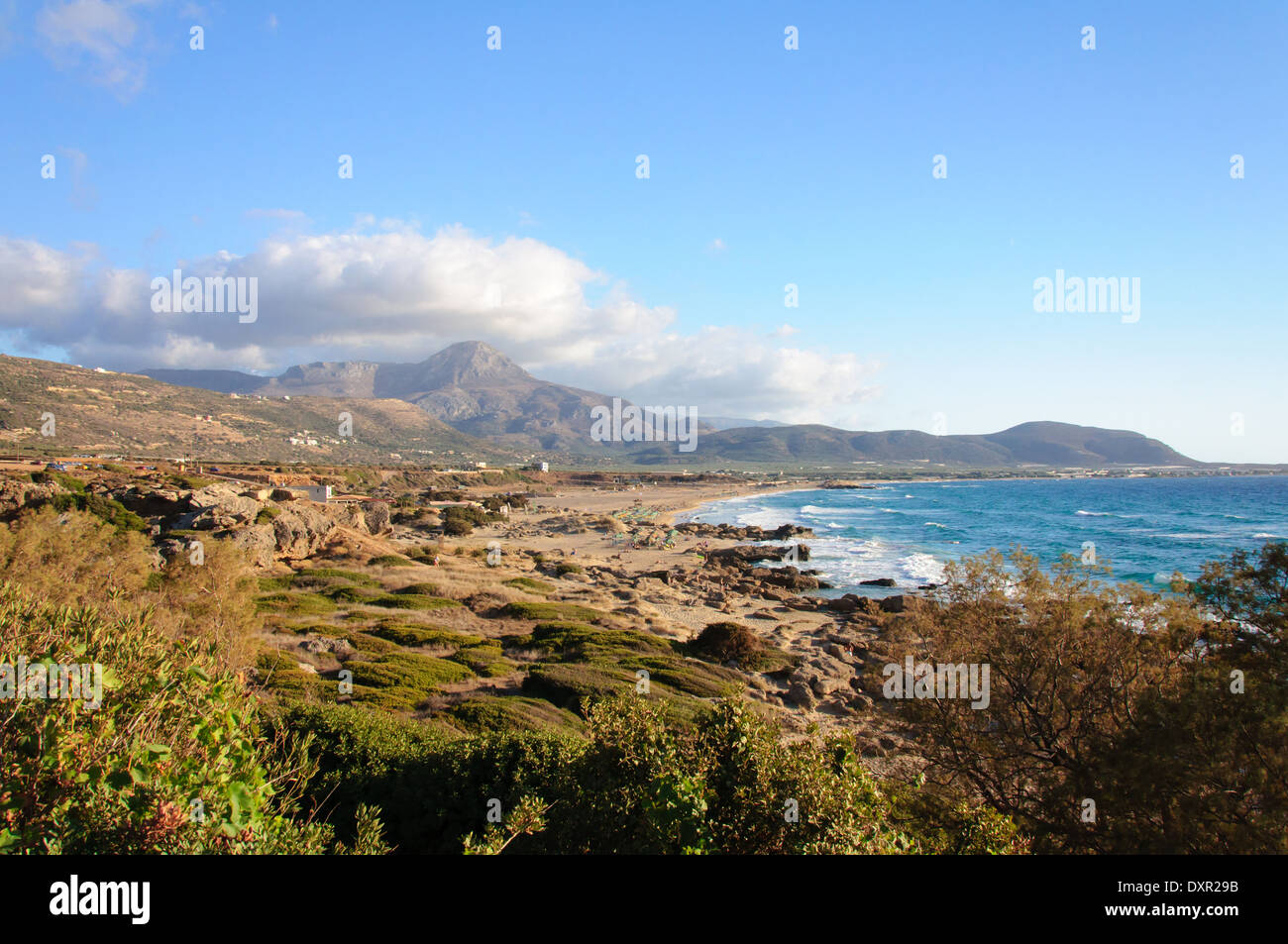 La plage de Falassarna, une des plus belles plages de Crète Banque D'Images