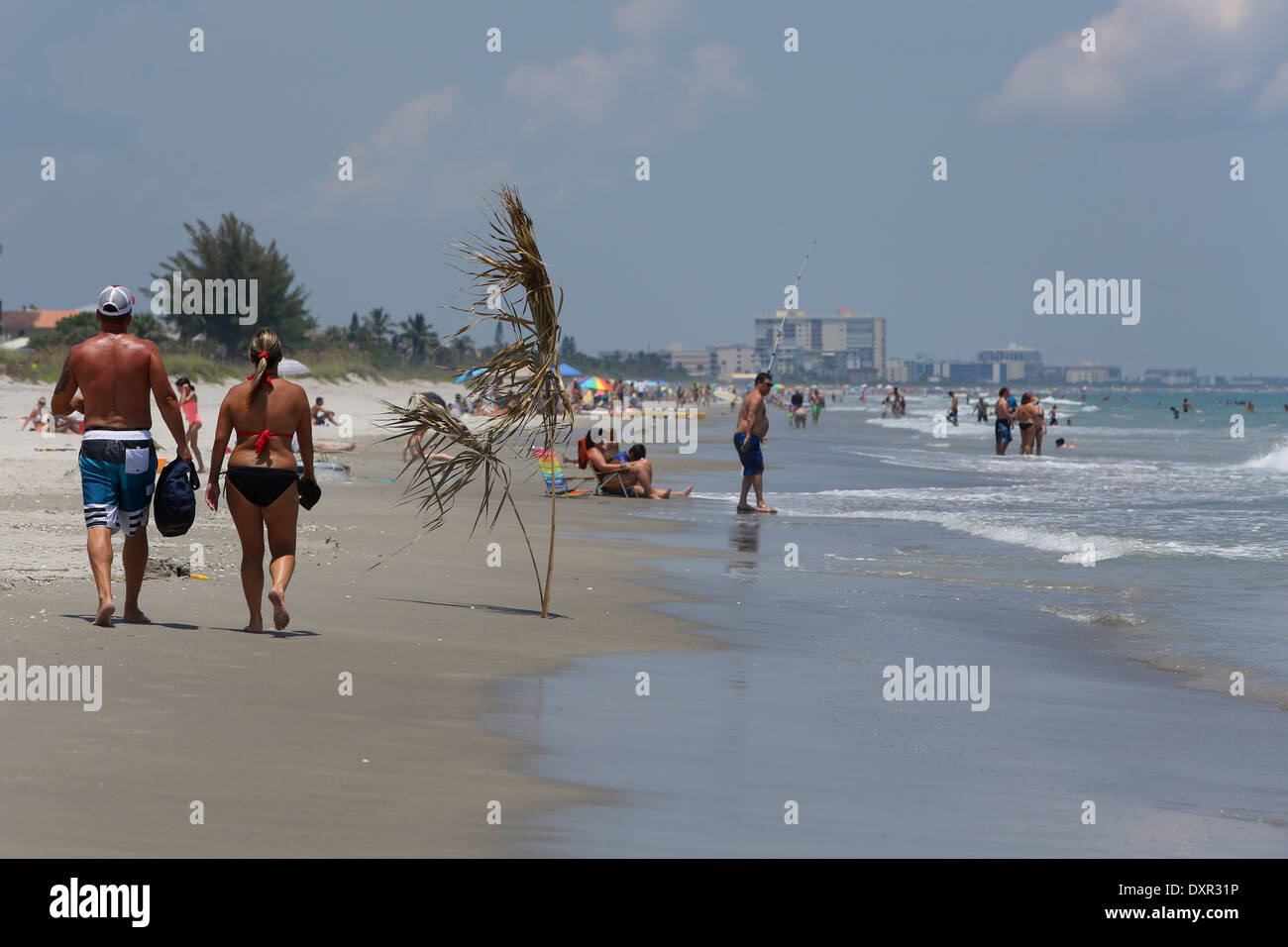 Cocoa Beach, Floride, les gens sur la plage Banque D'Images