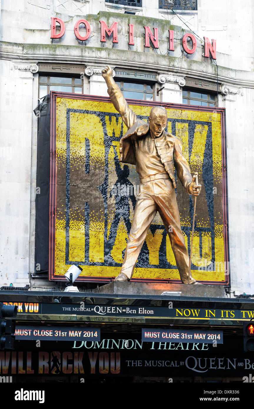 Dominion Theatre avec la comédie musicale "We Will Rock You'. Il a été annoncé que le spectacle prendra fin à la fin du mois de mai Banque D'Images