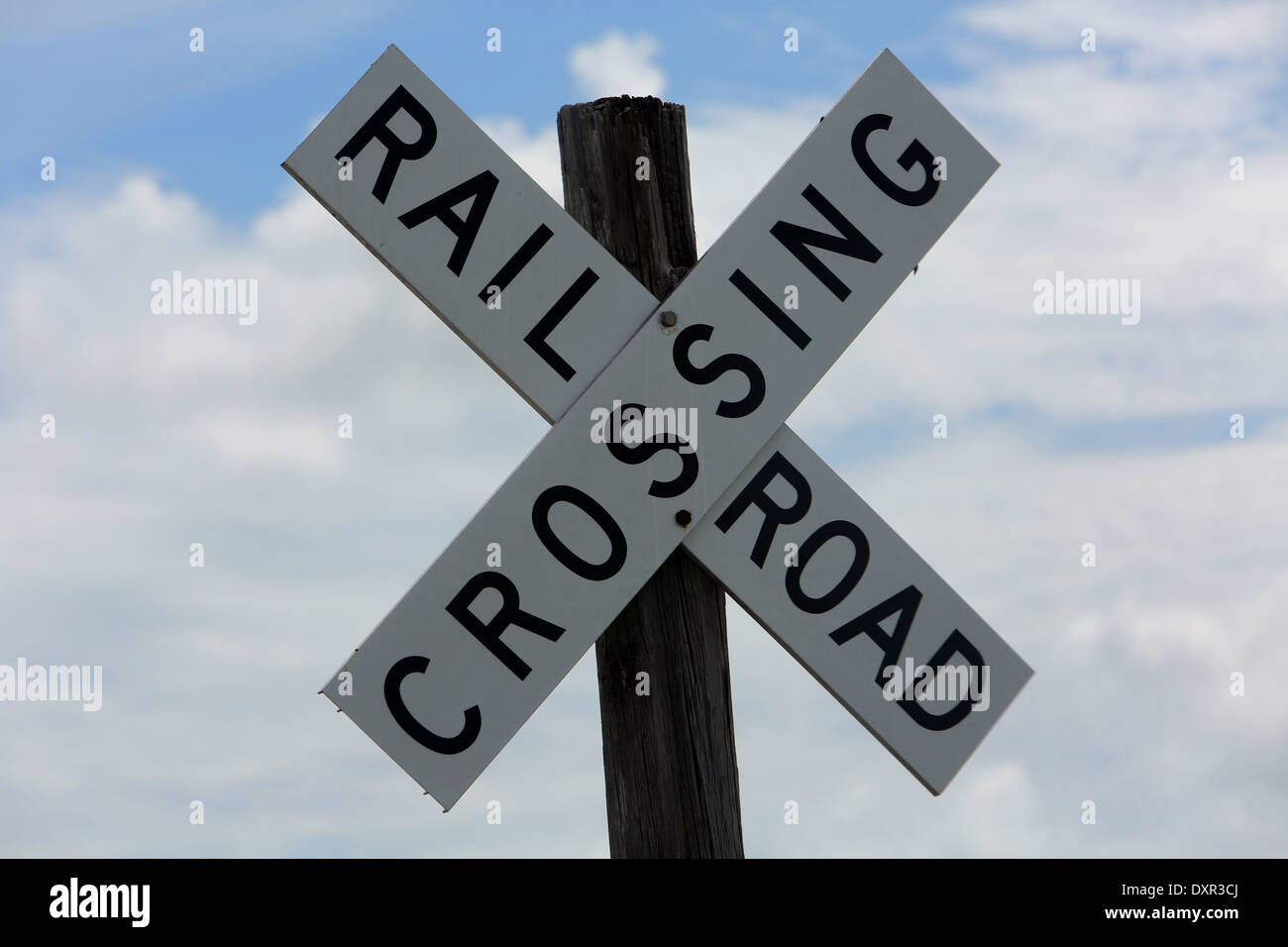 Merritt Islande, United States of America Shield - Railroad Crossing - Banque D'Images