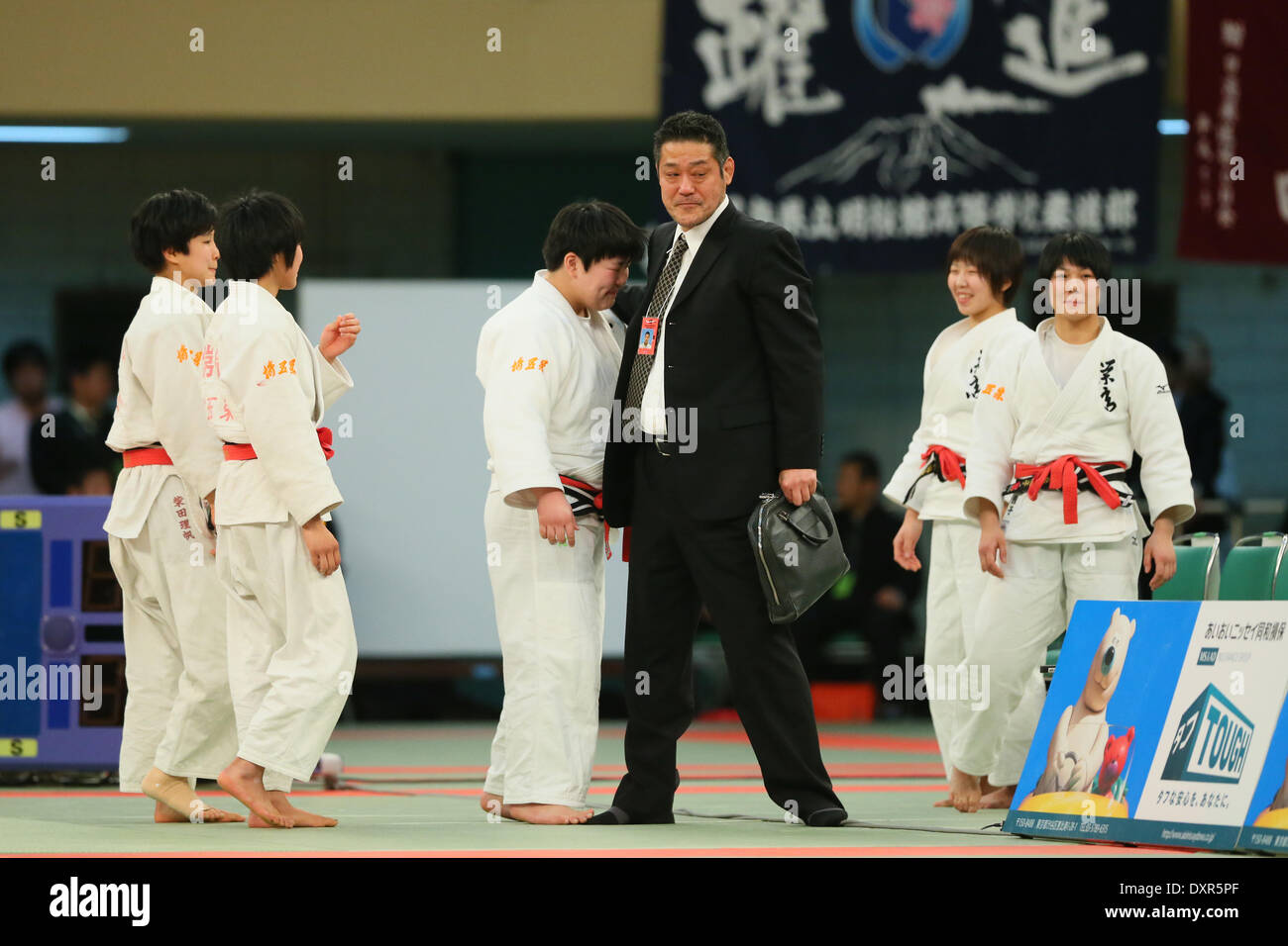 Saitama Sakae High School groupe de l'équipe, le 21 mars 2014 - Judo : le 36ème All Japan High School l'équipe féminine de judo au Nippon Budokan, Tokyo, Japon. (Photo de YUTAKA/AFLO SPORT) [1040] Banque D'Images