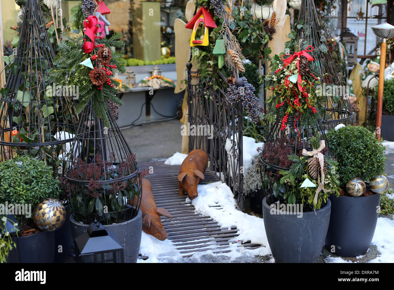 Décoration de Noël en plein air Banque D'Images