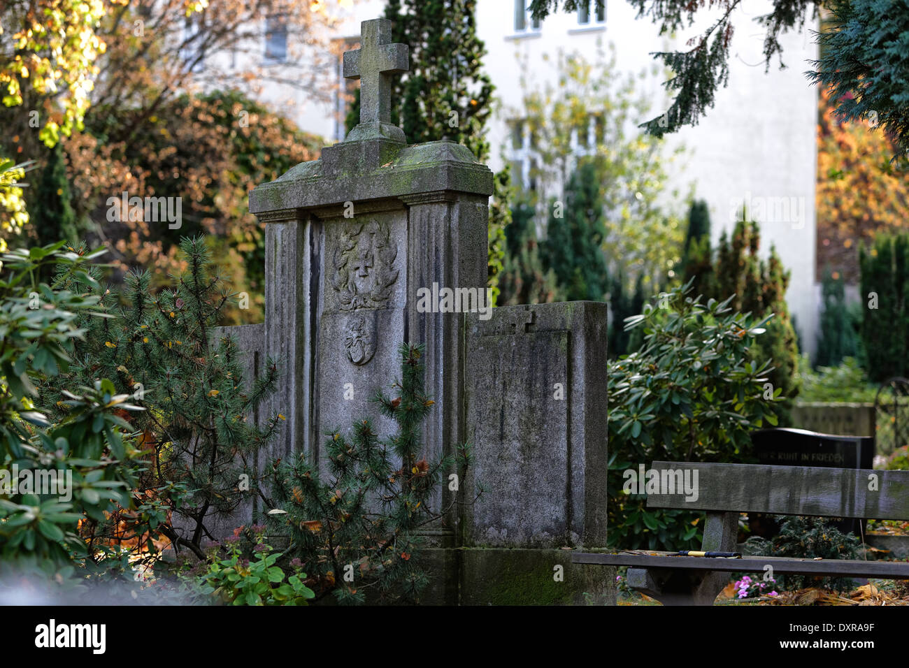 Berlin, Allemagne, pierre tombale dans l'ancien cimetière Luis Banque D'Images