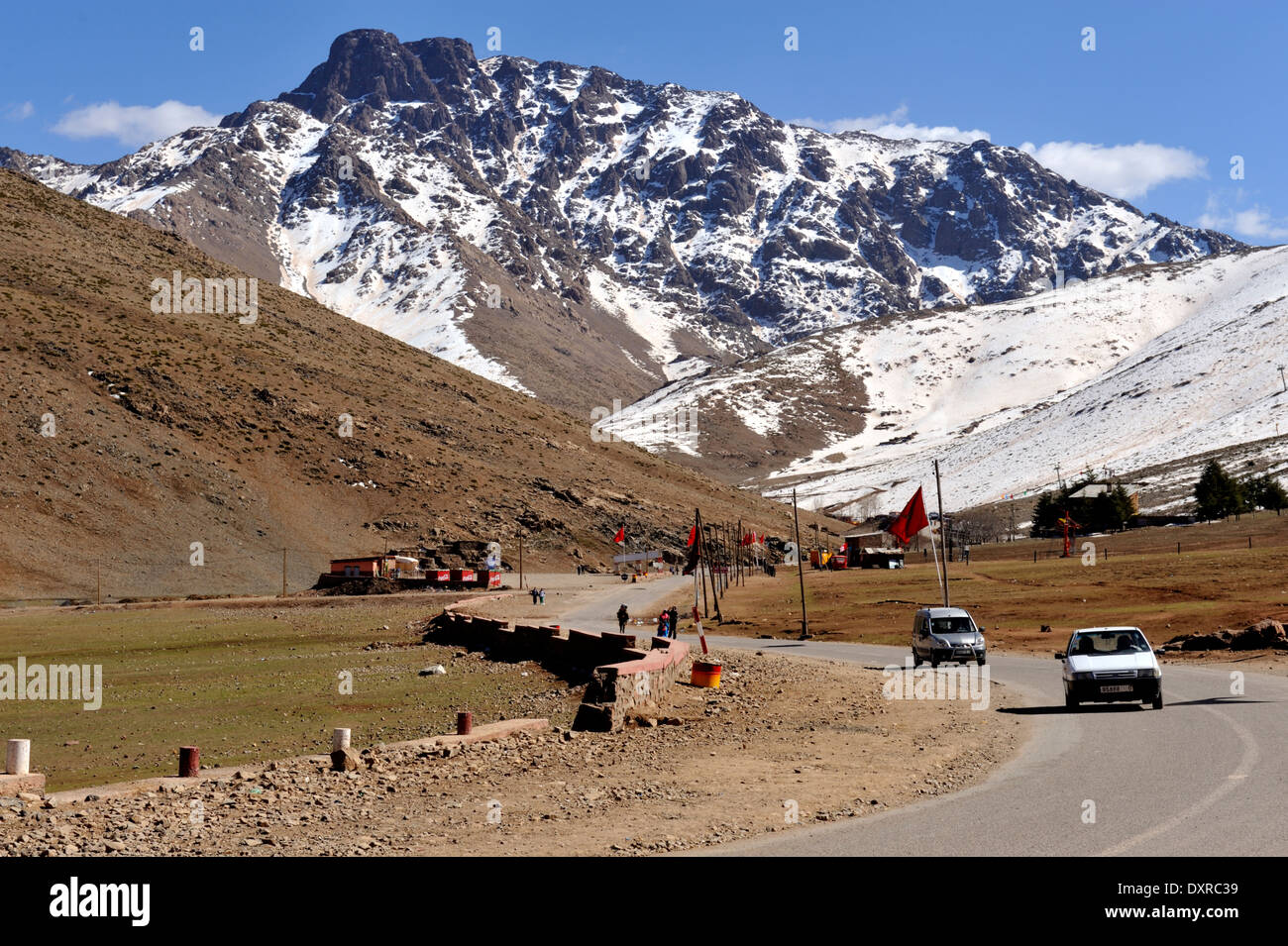 Enneigés des montagnes de l'Atlas, Maroc Oukaimeden Banque D'Images