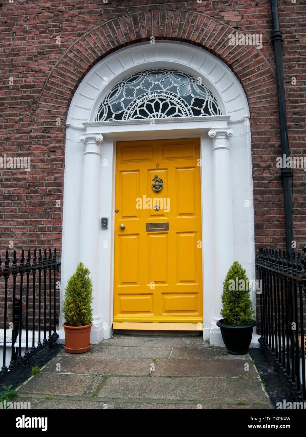 Une vieille porte géorgien de Dublin Banque D'Images