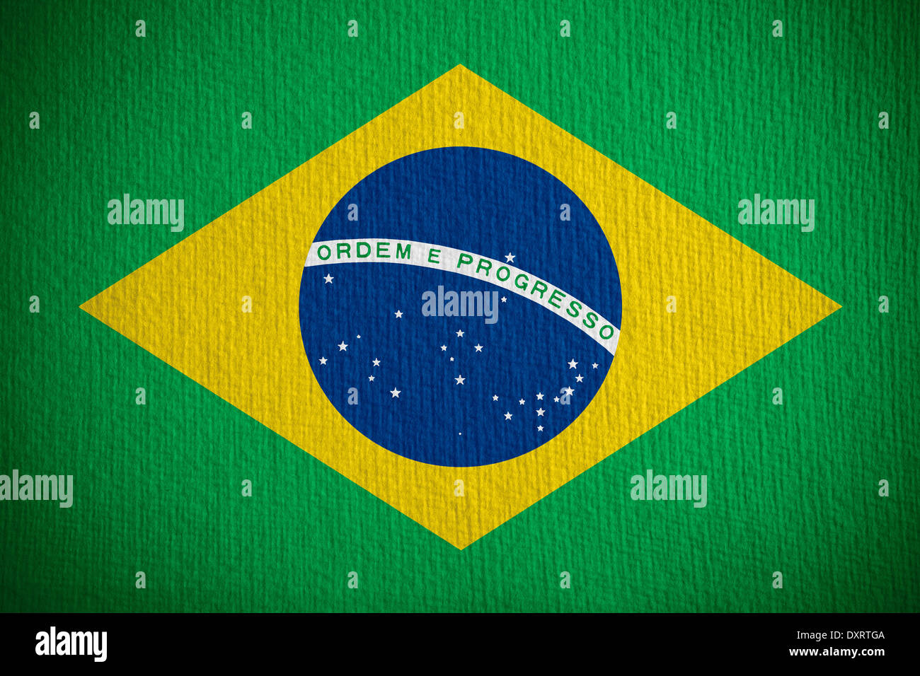 Drapeau du Brésil ou brésiliennes sur fond de papier bannière Banque D'Images