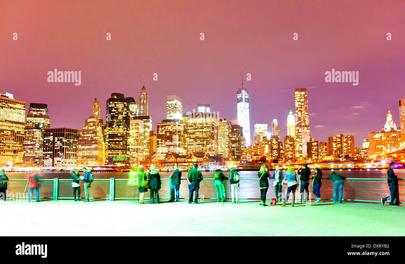 Manhattan de Brooklyn Bridge Park, ... Banque D'Images