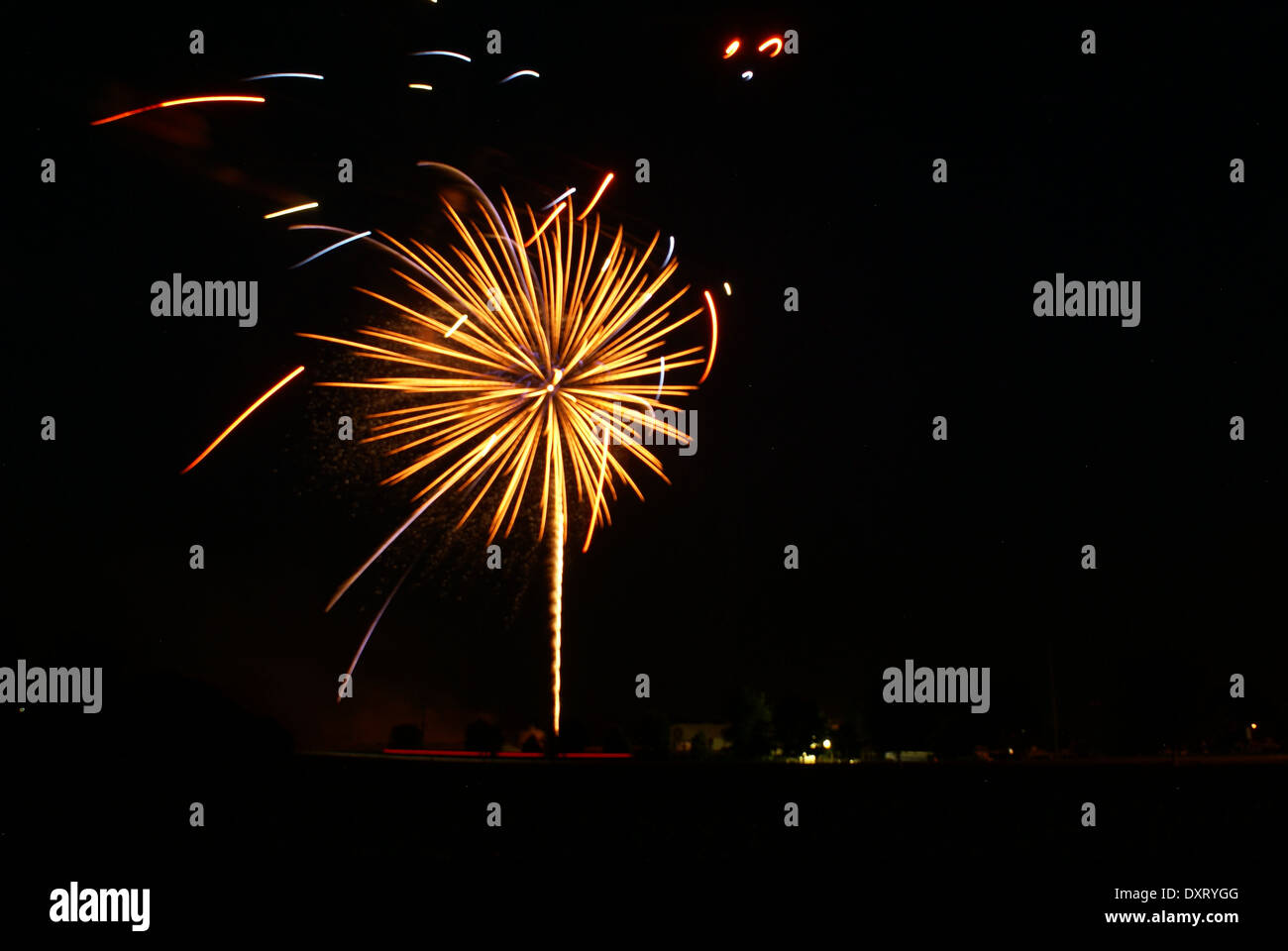 Quatrième de juillet, fête d'artifice Banque D'Images