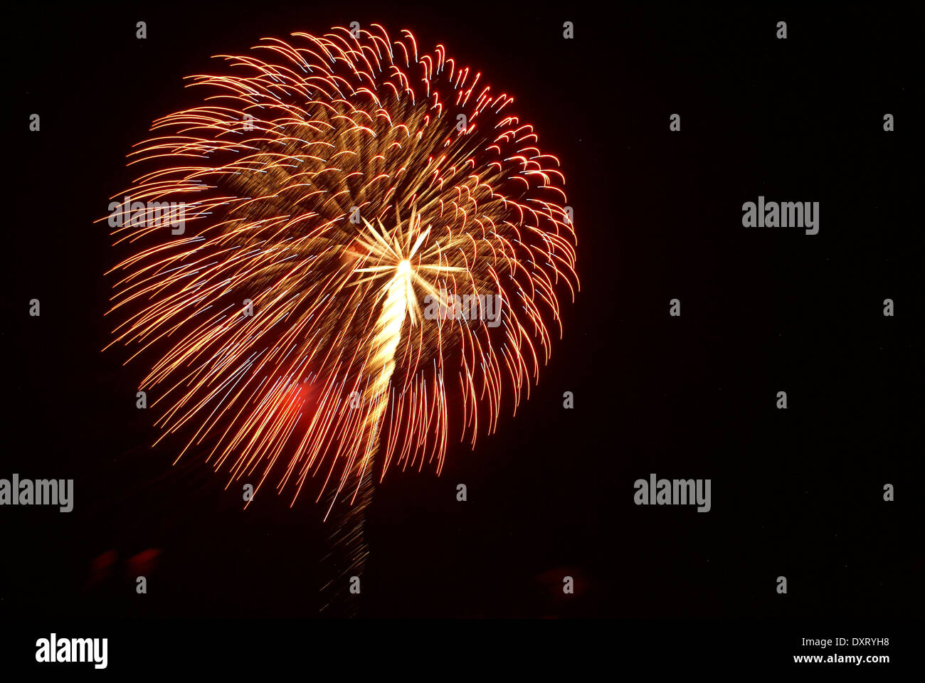 Quatrième de juillet, fête d'artifice Banque D'Images