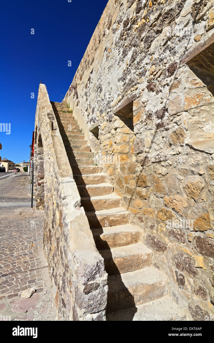 Les anciens murs en Carloforte, Sardaigne, Italie Banque D'Images