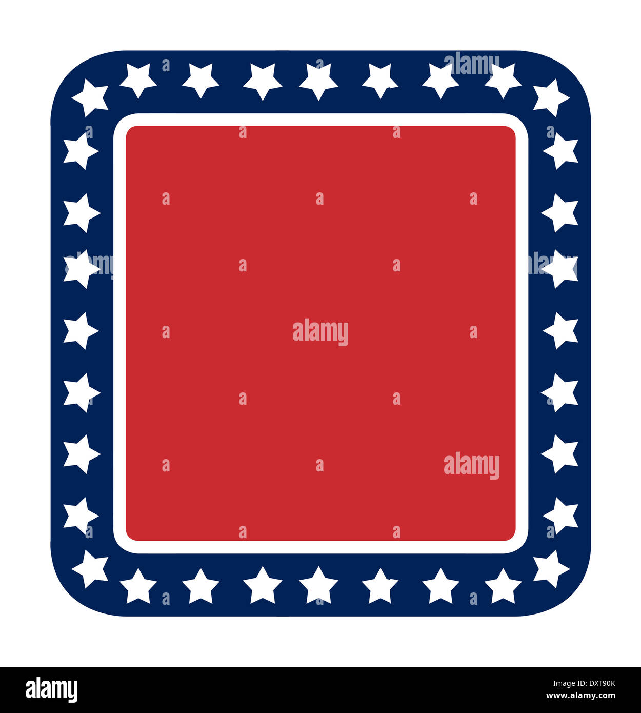 Bouton blanc drapeau américain en télévision web design style, isolé sur fond blanc. Banque D'Images