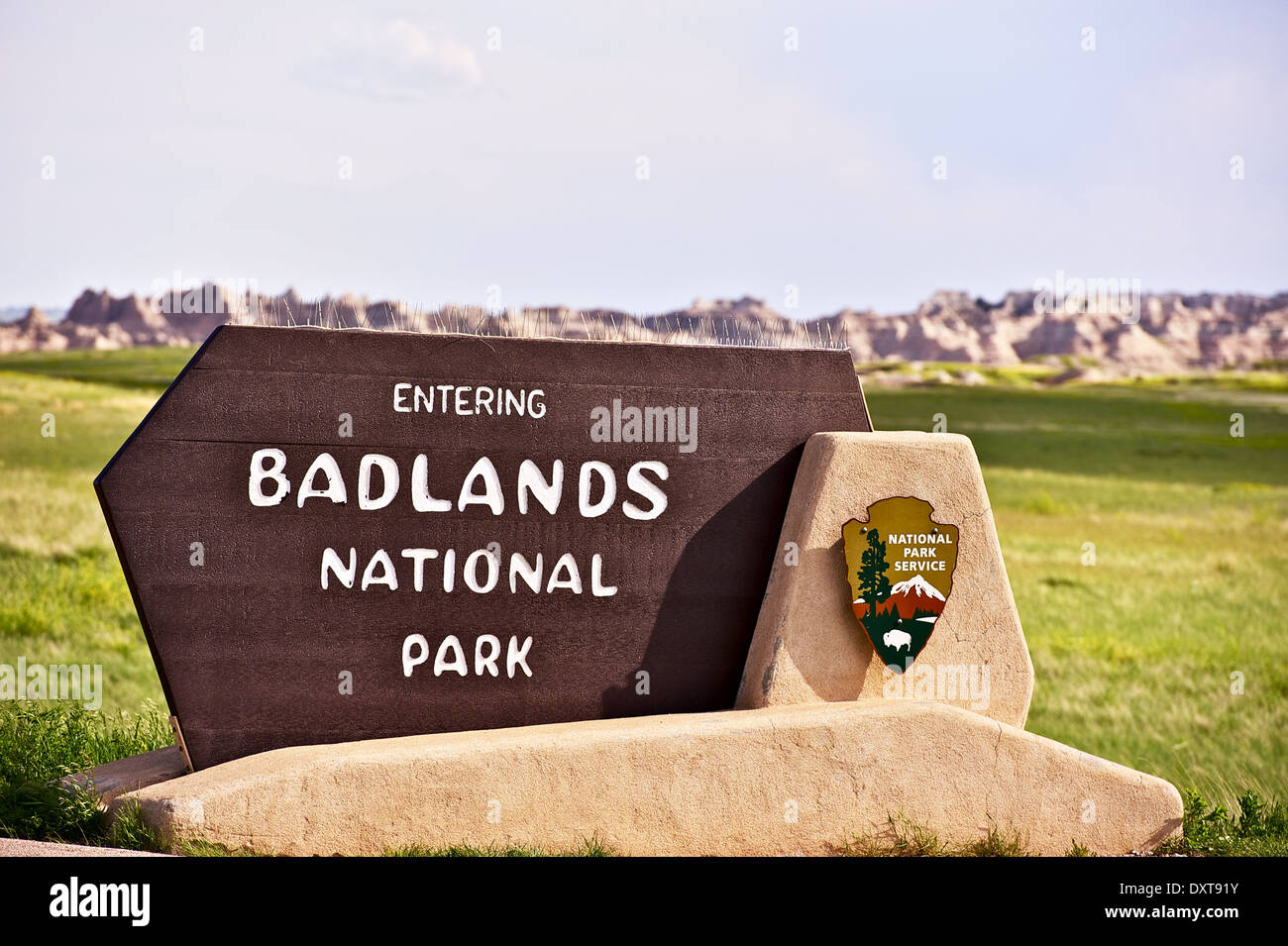 Badlands National Park entrée sud du signe. Parcs nationaux américains de  photographies Photo Stock - Alamy