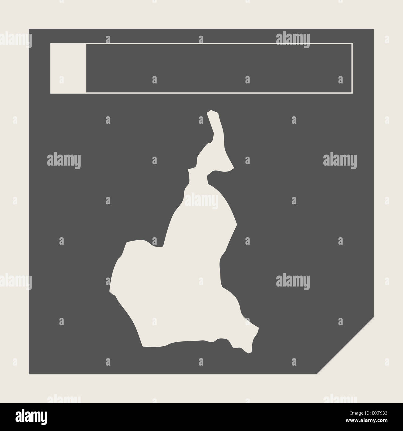 Le bouton Carte du Cameroun dans l'écoute télévision web design site isolé avec bouton chemin de détourage. Banque D'Images