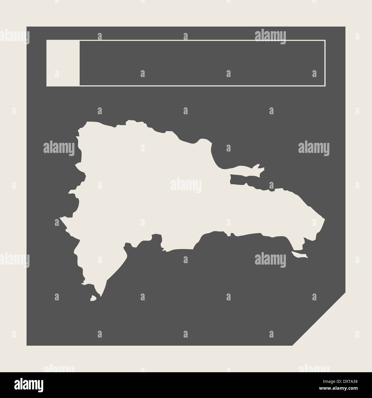 République dominicaine carte de l'écoute télévision web design site isolé avec bouton chemin de détourage. Banque D'Images
