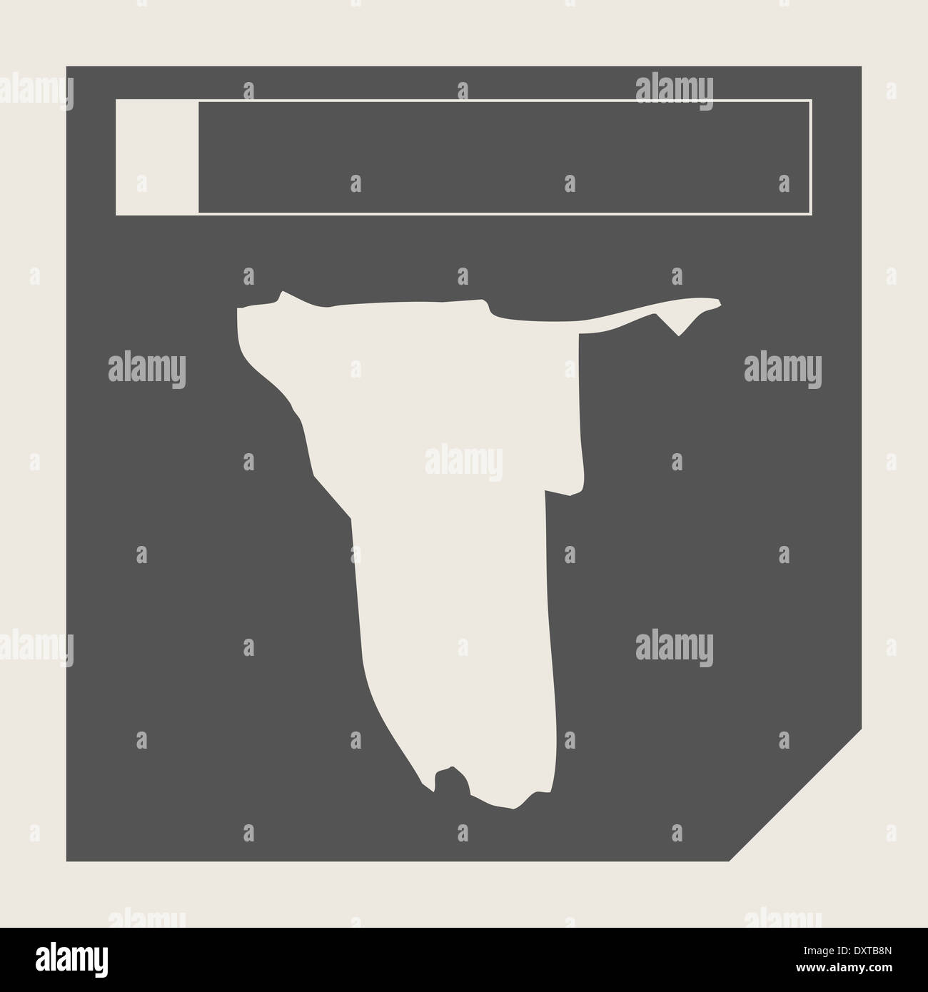 Le bouton Carte de la Namibie dans l'écoute télévision web design site isolé avec bouton chemin de détourage. Banque D'Images