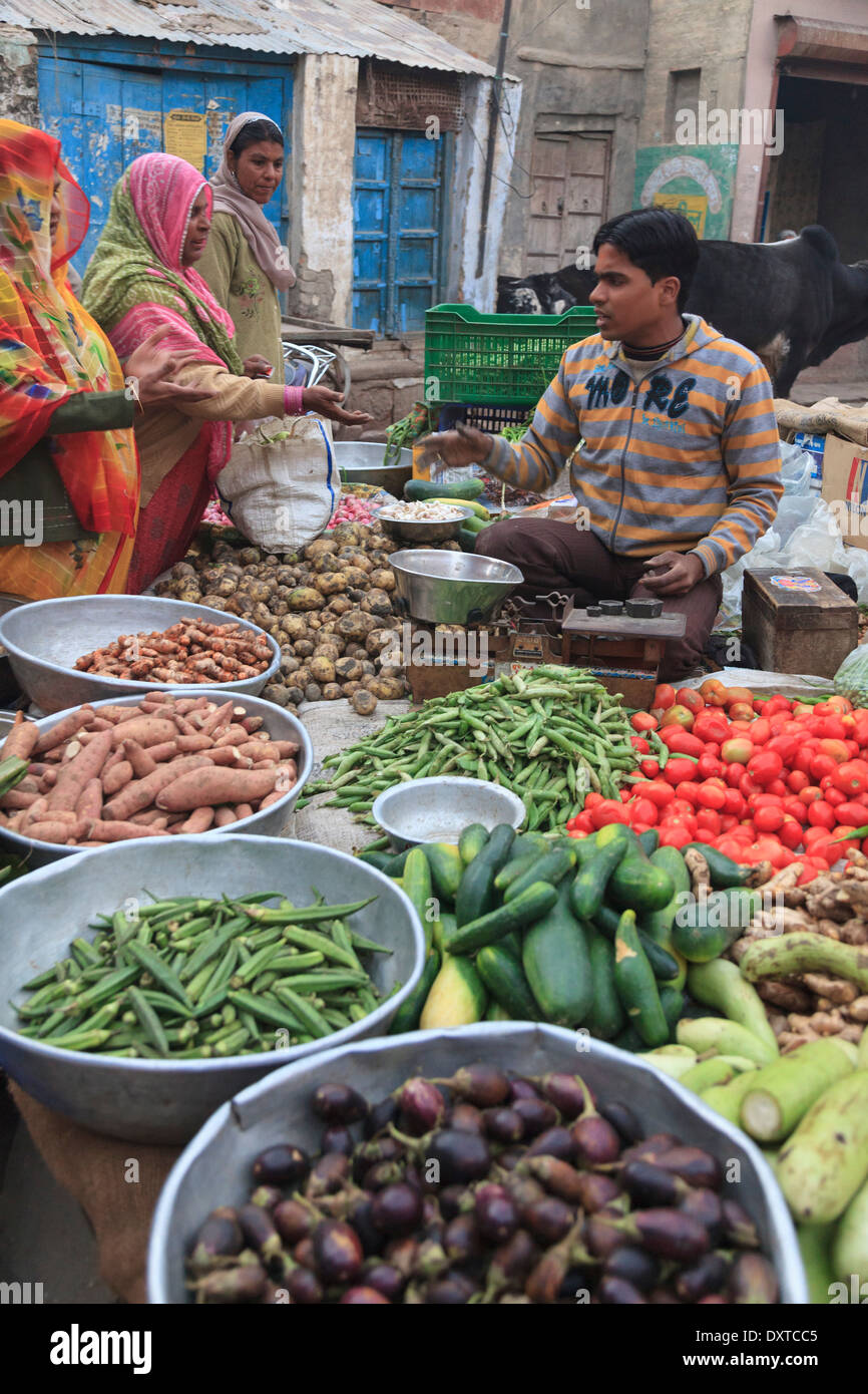 L'Inde, du Rajasthan, Bikaner, Vieille Ville, Marché local Banque D'Images