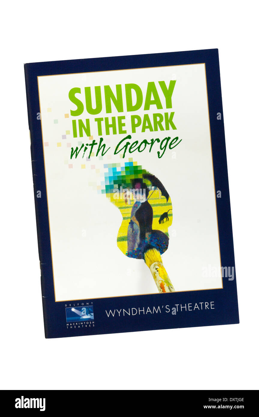 Le programme de 2006, la production de dimanche dans le parc avec George par Stephen Sondheim au Wyndham's Theatre. Banque D'Images