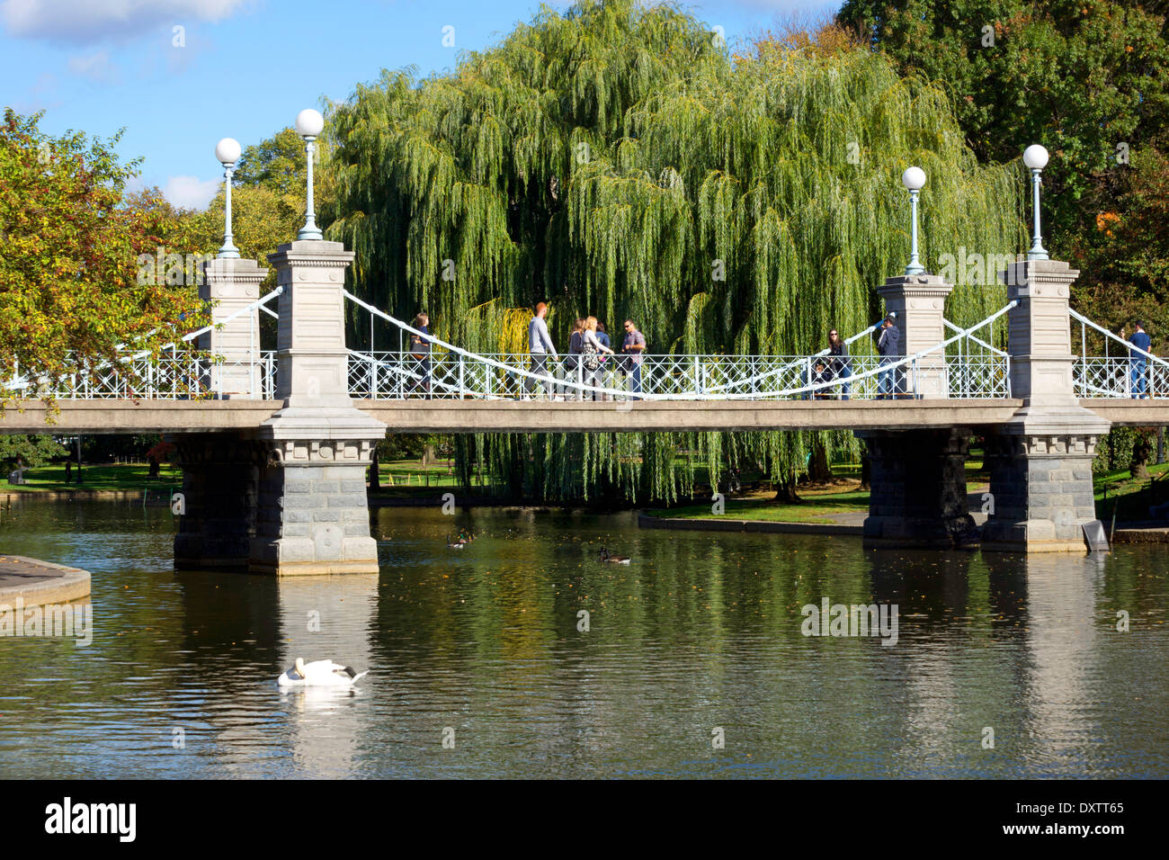 Le pont à Boston Common Park, Boston, Massachusetts, USA Banque D'Images