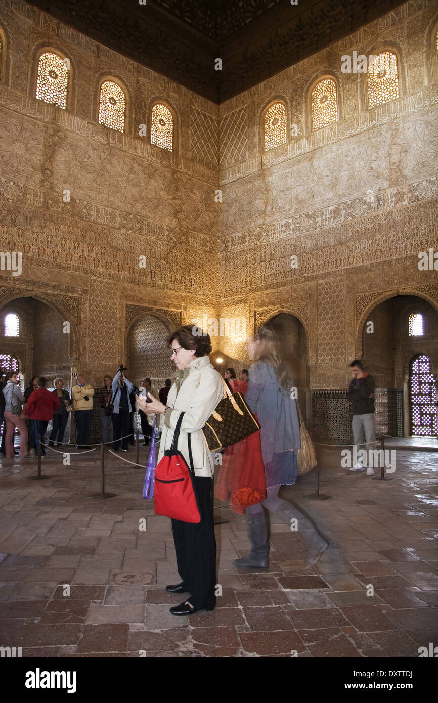 La salle des ambassadeurs, palais de l'Alhambra, Grenade, Espagne Banque D'Images