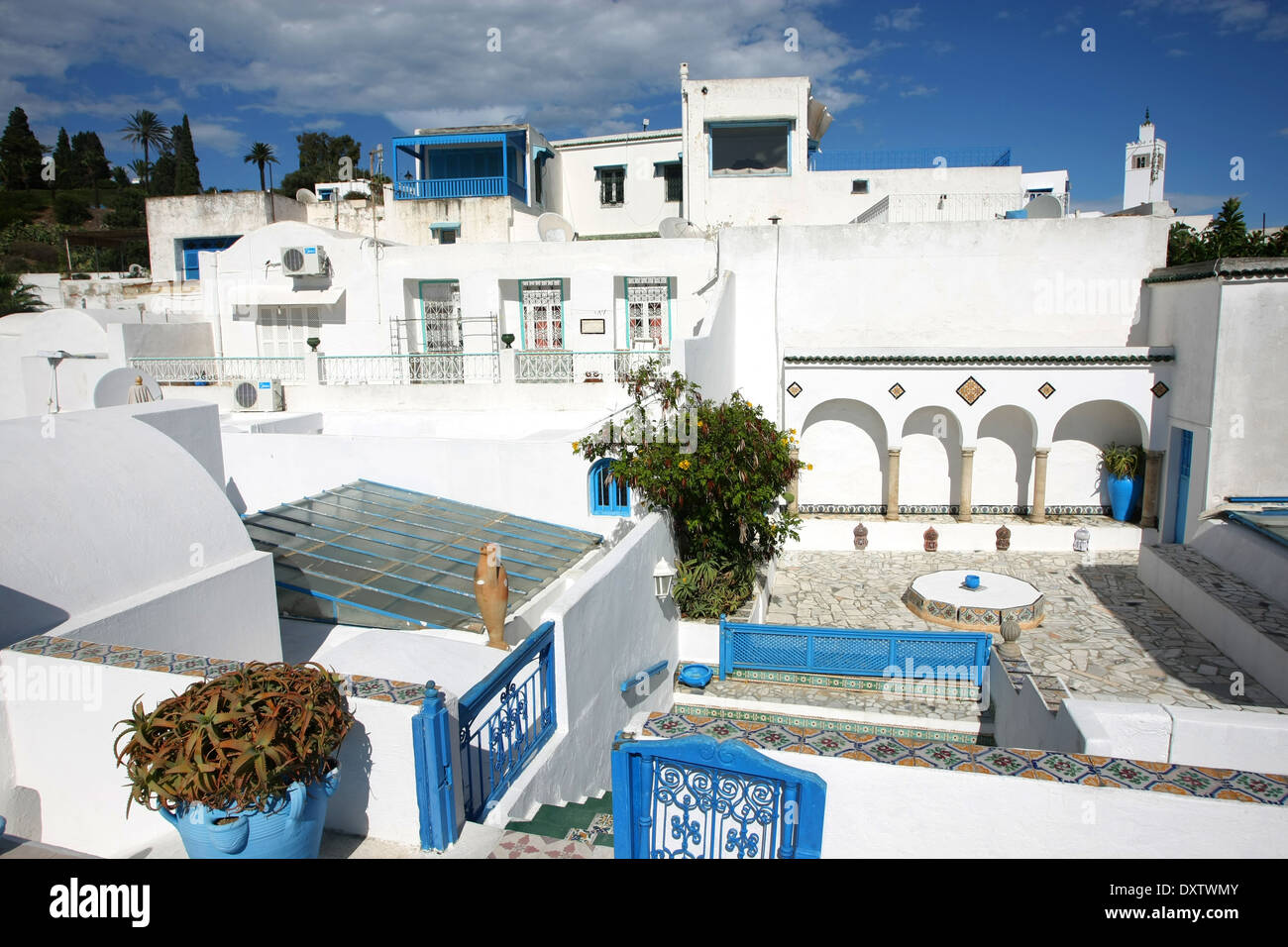Une vue d'El Annabi house, une résidence typique de Sidi Bou Said. Banque D'Images