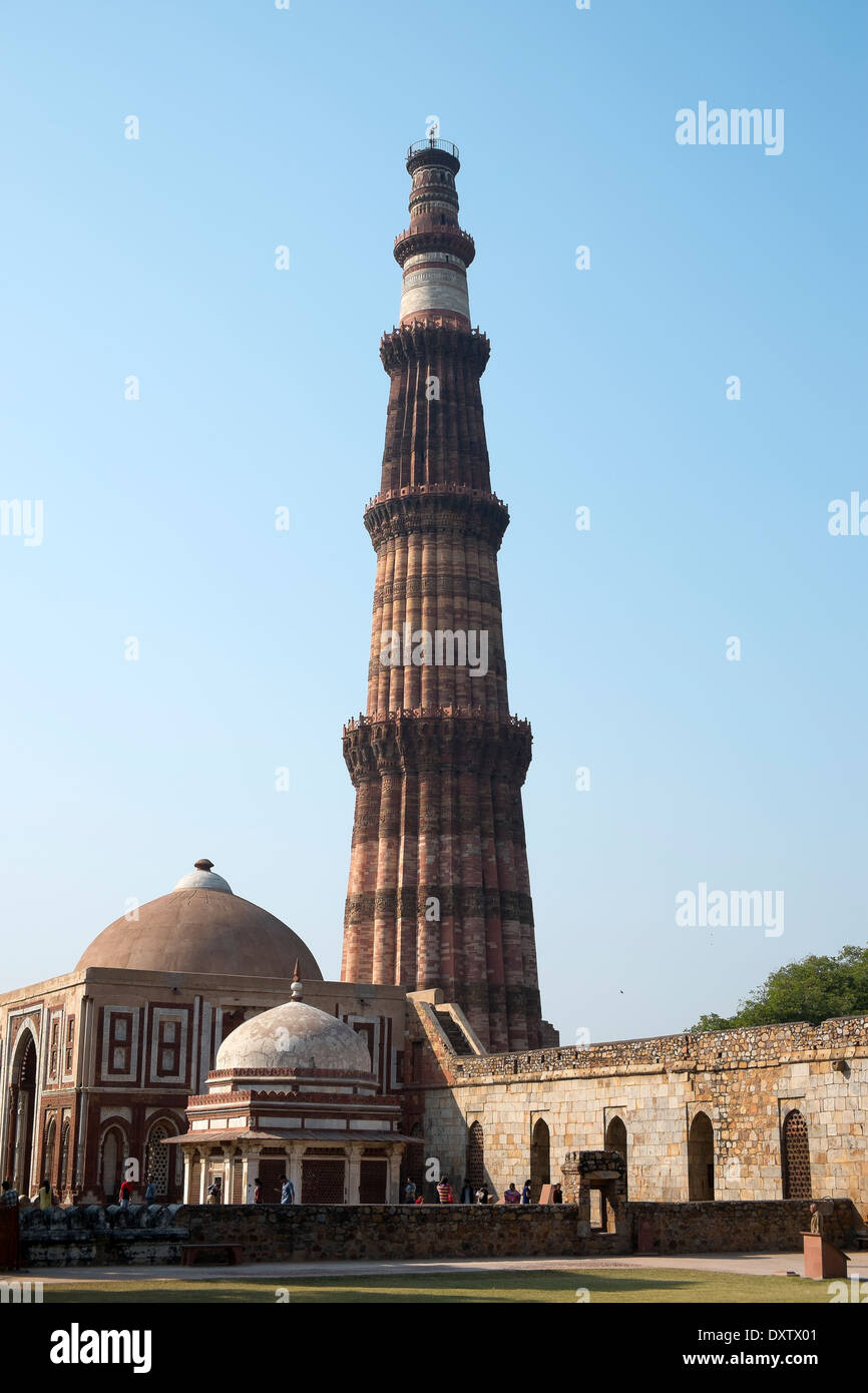 L'Inde, Uttar Pradesh, New Delhi, Qutab Minar Banque D'Images
