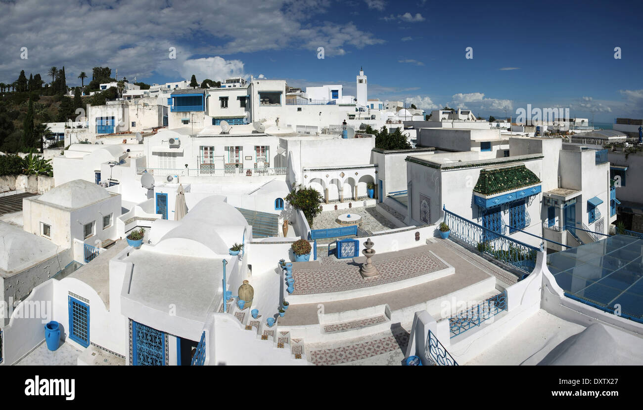 Vue de Sidi Bou Said,Tunisie. Banque D'Images