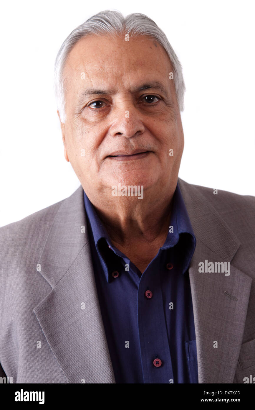 Portrait of a happy elderly man est de l'Inde Banque D'Images