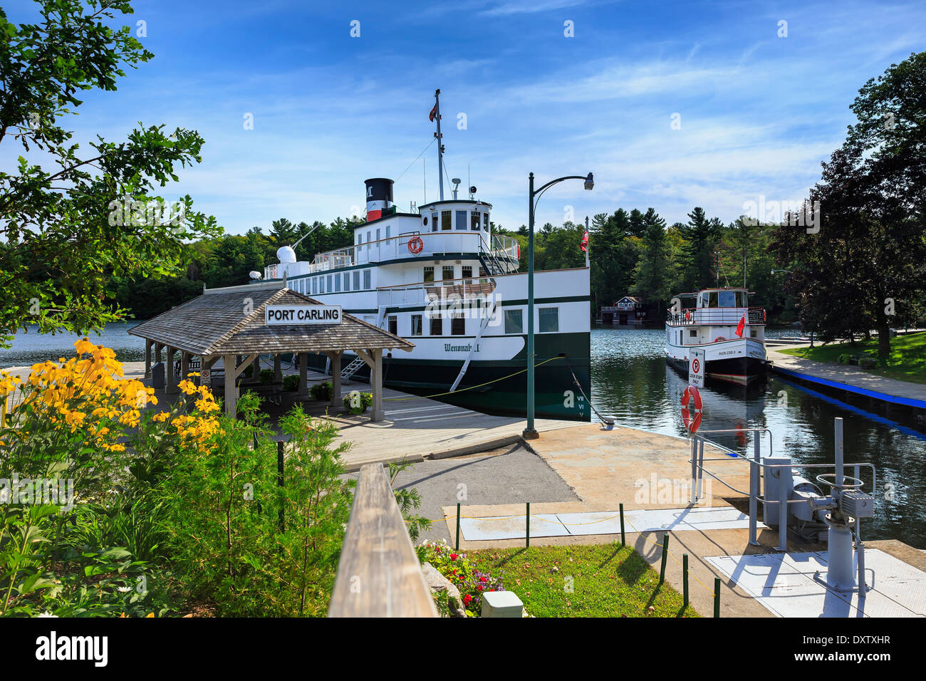 Wenonah II steamship ; Port Carling, Muskoka, Ontario, Canada Banque D'Images