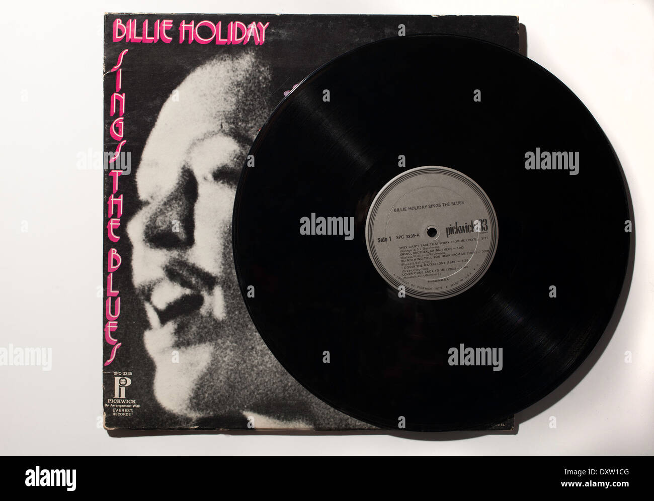 Vintage enregistrer et couverture de l'album de la chanteuse Billie Holiday, chante le blues, le Pickwick International Records, 1973. Banque D'Images